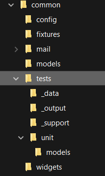 test folder structure